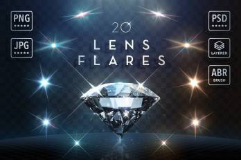 高品质镜头闪光灯灯光光效素材合集PNG+PSD+ATN动作文件