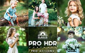 HDR人像一键调色动作2LAGUS PRO HDR Portrait Photoshop Actio
