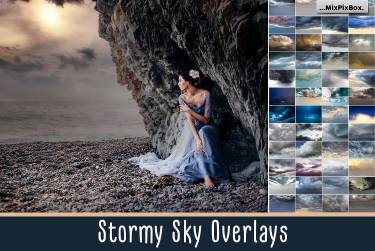 暴风雨的天空叠加素材60P Stormy Sky Overlays