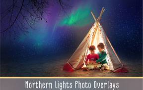 45张北极光风格摄影后期叠加合成星空天空素材