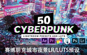 赛博朋克城市夜景LR/LUTS预设，未来风格十足