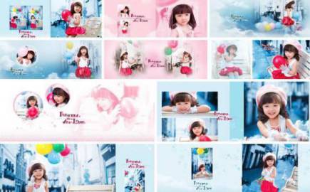 2018高清儿童相册模板PSD分层