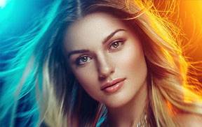 Jake Hicks -时尚彩色凝胶耀斑人像布光摄影及后期润饰教程