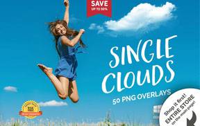 50张白云云彩摄影后期照片修饰叠加合成素材，毫无PS痕迹