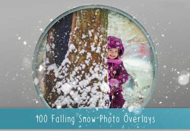 冬季雪景雪花覆盖PS后期叠加合成素材