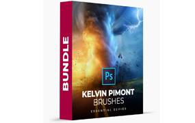 开尔文·皮蒙Kelvin Pimont Photoshop 4套笔刷  雨、雪、闪电、云、月亮等