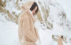 255款冬天下雪飘雪花落雪景摄影楼后期特效合成JPG免抠素材