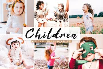 儿童摄影明亮自然通透LR PS 手机LR 调色动作 Children Lightroom Prese