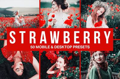 草莓红色调电影胶片LR预设+3DLUT预设sparklestock  Strawberry Lightroom Presets and LUTs