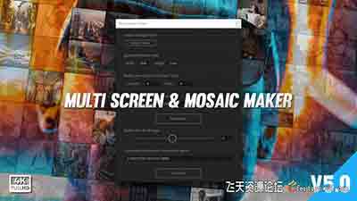 视频照片墙拼贴展示工具包AE脚本模板-Mosaic & Multiscreen Maker Auto