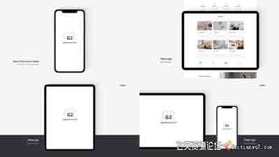 黑白商务简洁网站APP介绍展示 G2 – App –  Website Presentation