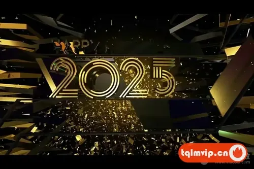 [AE模板]2025新年快乐华丽金色开场片头 Happy New Year Greetings 2025