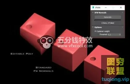 [3Ds Max插件]3DS MAX法线自动平滑脚本插件 Improved Face Weighted