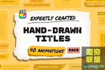 [FCPX插件]40种手绘画笔涂抹字幕条标题动画 Hand Drawn Brush