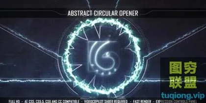 [AE模板] 电流环绕描边Logo动画 Abstract Circ