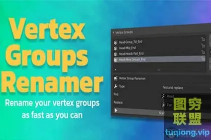 [Blender插件]快速给定点组批量重命名工具 Vertex Groups Re