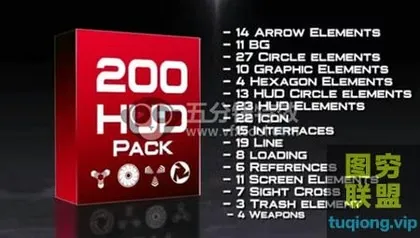 [AE模板]200种科技感HUD界面动画元素HUD Modern Pack AE模板