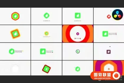 [达芬奇模板]18组简洁图形LOGO标志开场小片头动画 Logo Reveals