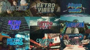 [PR预设]复古文字标题字幕PR预设特效动画 Vintage Retro 09 Text Intro Pack MOGRT