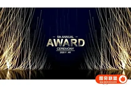 [AE模板]AE模板 金色华丽粒子颁奖典礼图文介绍开场片头 Awards Nominatio