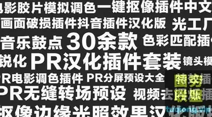[PR插件]30套超实用PR汉化版插件,拯救苦逼的剪辑师!