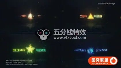 [AE模板]AE辉光特效logo演绎模板ELECTRO Logo Reveal