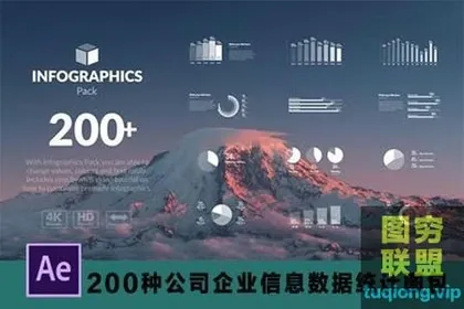 [AE模板]200种公司企业信息数据统计图动画包 Infographics Pac