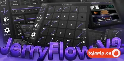 [AE脚本]关键帧曲线缓入缓出动画预设AE脚本 JerryFlow V2 v2.0.1包含使用教程