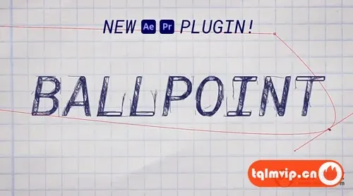 [AE/PR插件]圆珠笔中性笔线条绘制风格视觉特效 Ballpoint V1.0.0 Win