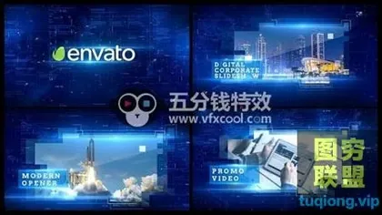 [AE模板]数字科技感图文商务展示开场 Digital Promo