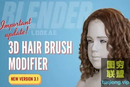 [Blender插件]三维毛发笔刷头发制作Blender插件 3D Hair Brush V3.2