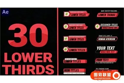 [AE模板]30组专业精美设计字幕条标题动画 Lower Thirds Pack