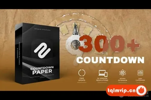 [AE脚本]300种创意复古贴纸倒计时动画预设 Countdown Paper
