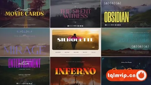 [AE模板]100组电影质感文字标题封面排版宣传海报片名动画 Cinematic Titles