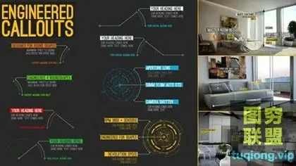 [AE模板]60个呼出线条标注测量文字标题动画Engineered Call-Ou