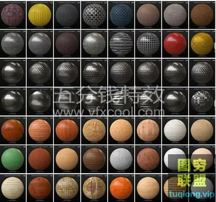 [C4D插件]C4D1000+ V-Ray渲染器纹理预设库!