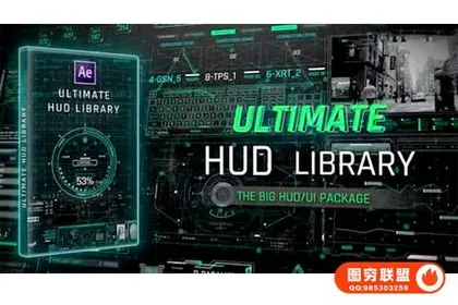 [AE模板]未来图形元素HUD地图加载UI界面显示动画 Ultimate HUD