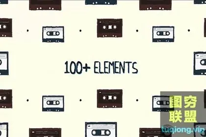 [AE/PR模板]100种科技风社交网络文字字幕条logo标题图形动画Stream