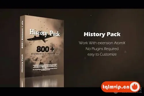 [AE脚本]800个复古历史军事战争纪录片图文展示包装预设 History Pack