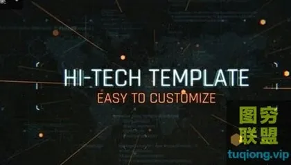 [AE模板] 信号损坏科技感文字片头 Tech Glitch Trai