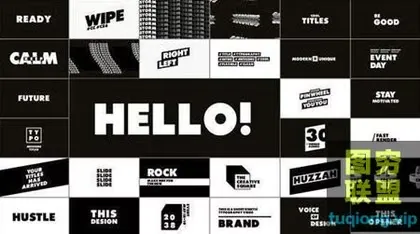 [AE模板]30个黑白标题文字样式排版动画 Typography Titles