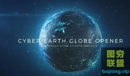 [AE模板]科技感三维地球开场动画 Cyber Earth Globe Opene
