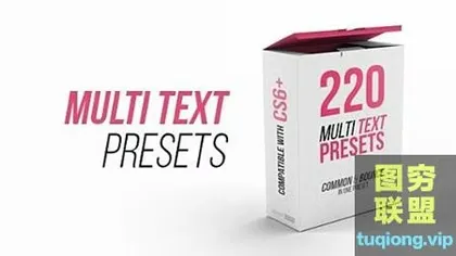 [AE插件]220组缓入缓出弹性缓冲MG动画文字预设AE预设Text Presets