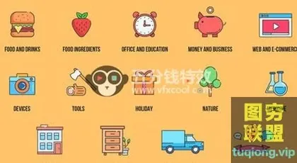 [AE模板] 240个图标ICON动画 Icons Pack
