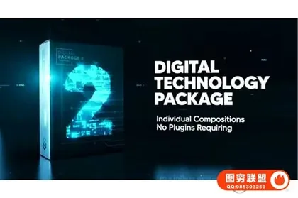 [AE模板]未来科技感数字信息技术创意展示动画 Digital Technolog