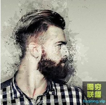 [PS插件]PS照片一键转水彩泼墨效果,超炫酷!