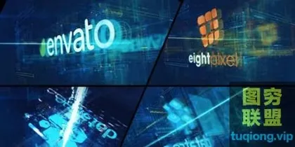 [AE模板] 信号损坏科技感Logo动画 High Tech Lo