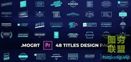 [PR预设]48个现代设计文字标题排版动画 Titles Design