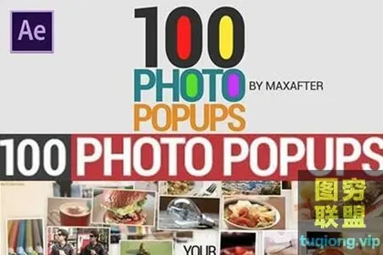 [AE模板] 空间感照片相册展示片头 100 Photo Popups