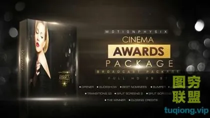 [AE模板]闪耀粒子影视颁奖典礼栏目包装开场片头 Cinema Awards Pa